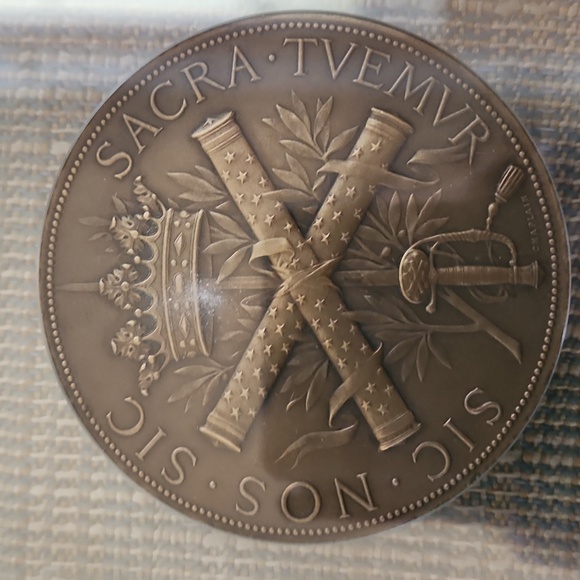 Rare Mid-Century 15 French President's Heavy Bronze Coins within 3 Custom Frames - Picture 4 of 5